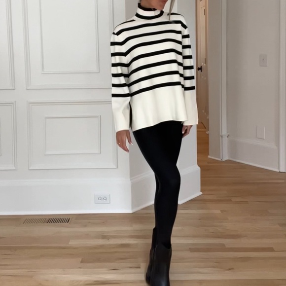 Black and White Striped Sweater - Picture 2 of 4
